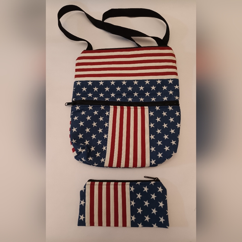 American Flag Shirley D Original Shoulder Bag Cross Body with Coin Purse